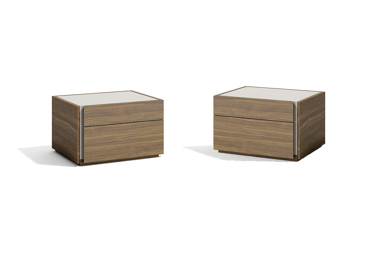 J and M Furniture Nightstands Add Left & Right Nightstand Porto Nightstand in Walnut
