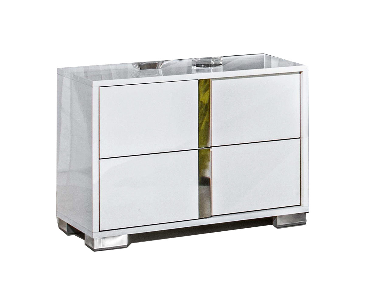 J and M Furniture Nightstands Left Nightstand Alice Gloss White Nightstand
