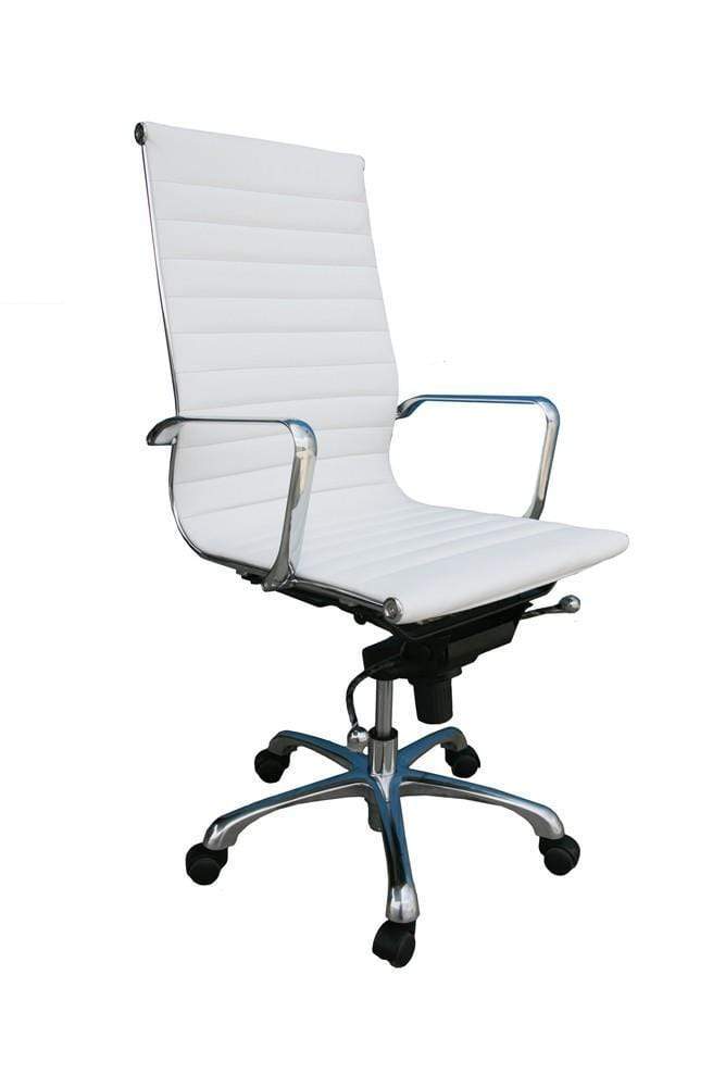 J and M Furniture Office Furniture White Comfy High Back Office Chair In Black