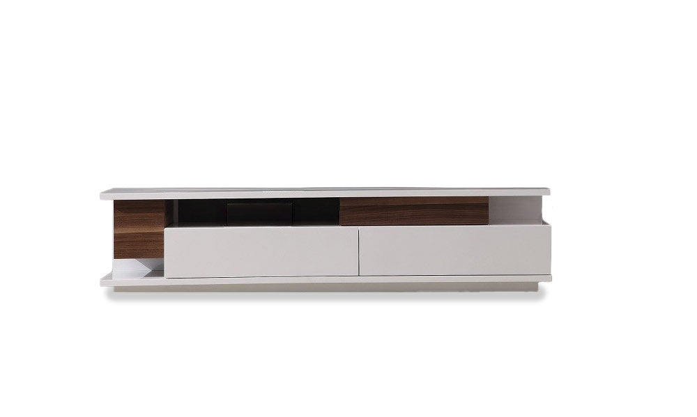 J and M Furniture TV Stand & Entertainment Centers TV Stand 061 in White High Gloss & Walnut | J&M Furniture