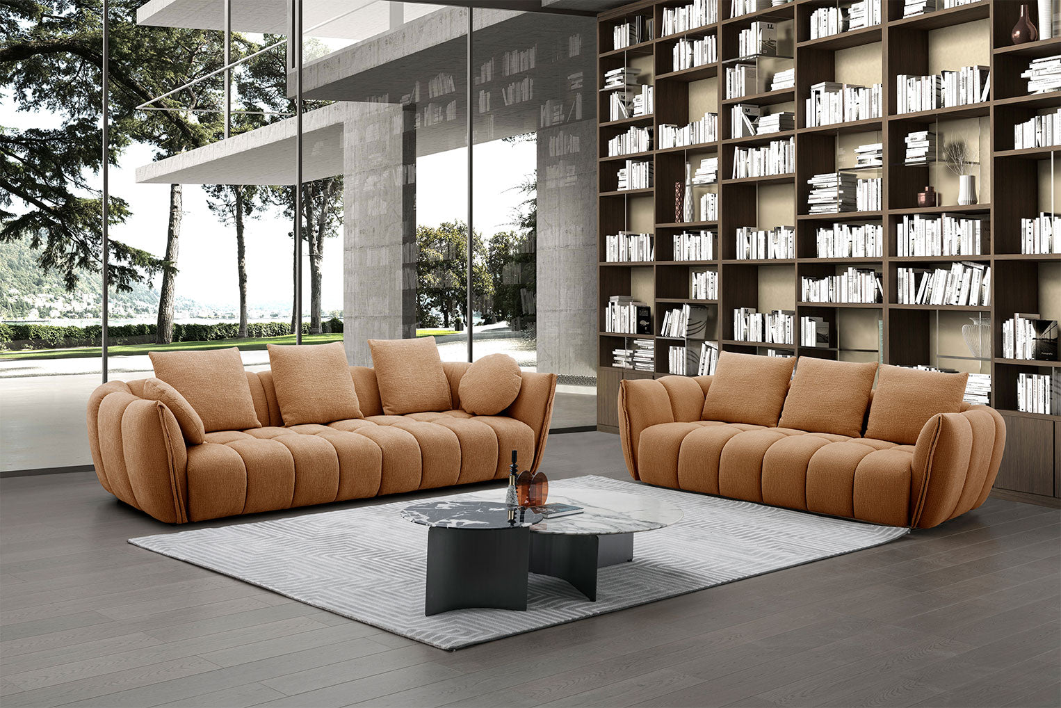 Lennox Fabric Loveseat in Mustard | J&M Furniture - Canal Furniture