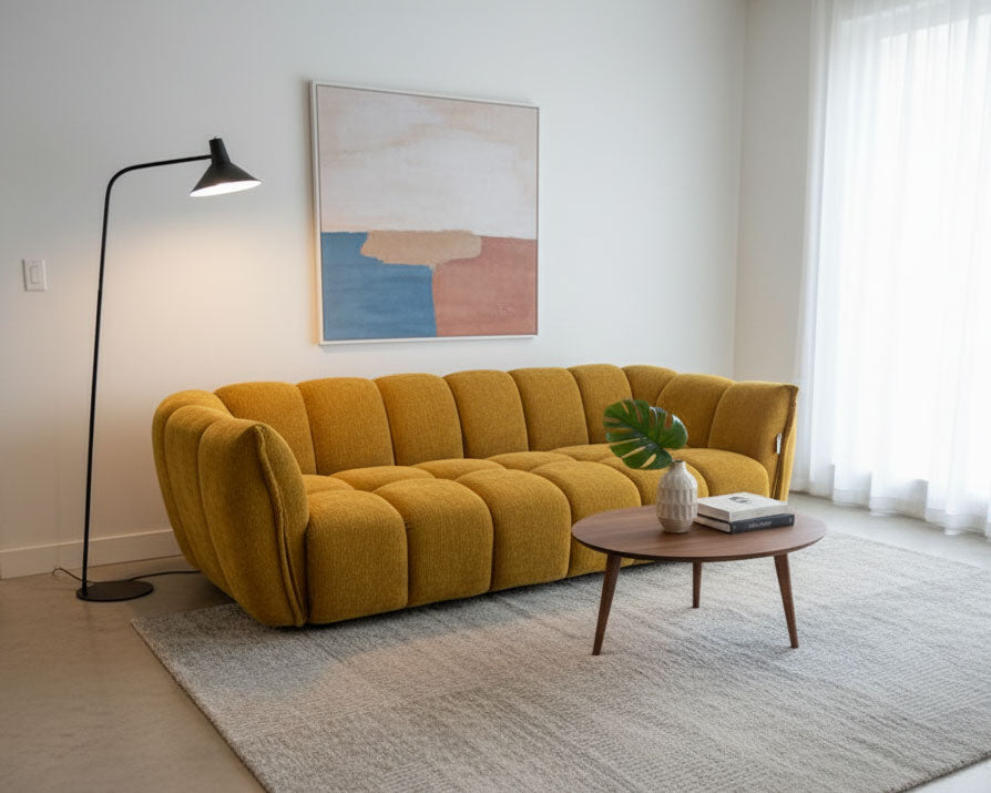 Lennox Fabric Sofa in Mustard | J&M Furniture - Canal Furniture