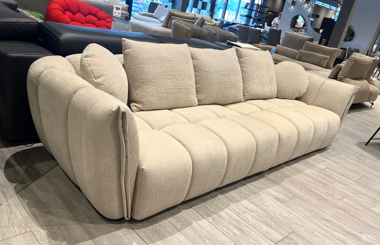 Lennox Fabric Loveseat in Light Grey | J&M Furniture - Canal Furniture