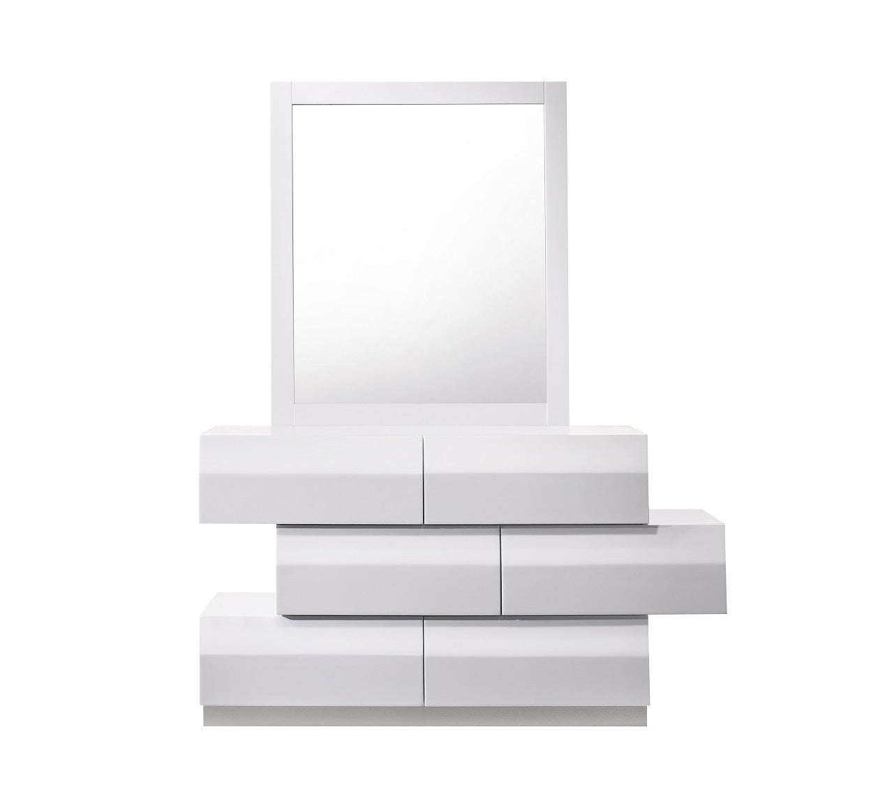 Milan Dresser & Mirror in White - Canal Furniture