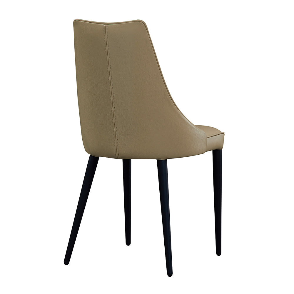 Milano Leather Dining Chair in Tan (Pair) - Canal Furniture