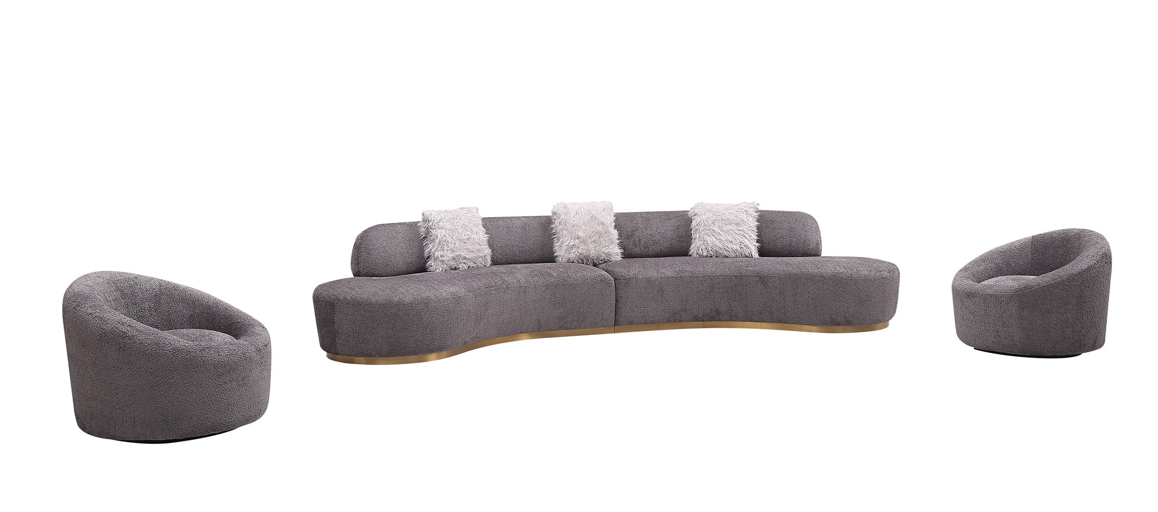Moon Fabric Sectional in Dark Grey | J&M Furniture - Canal Furniture