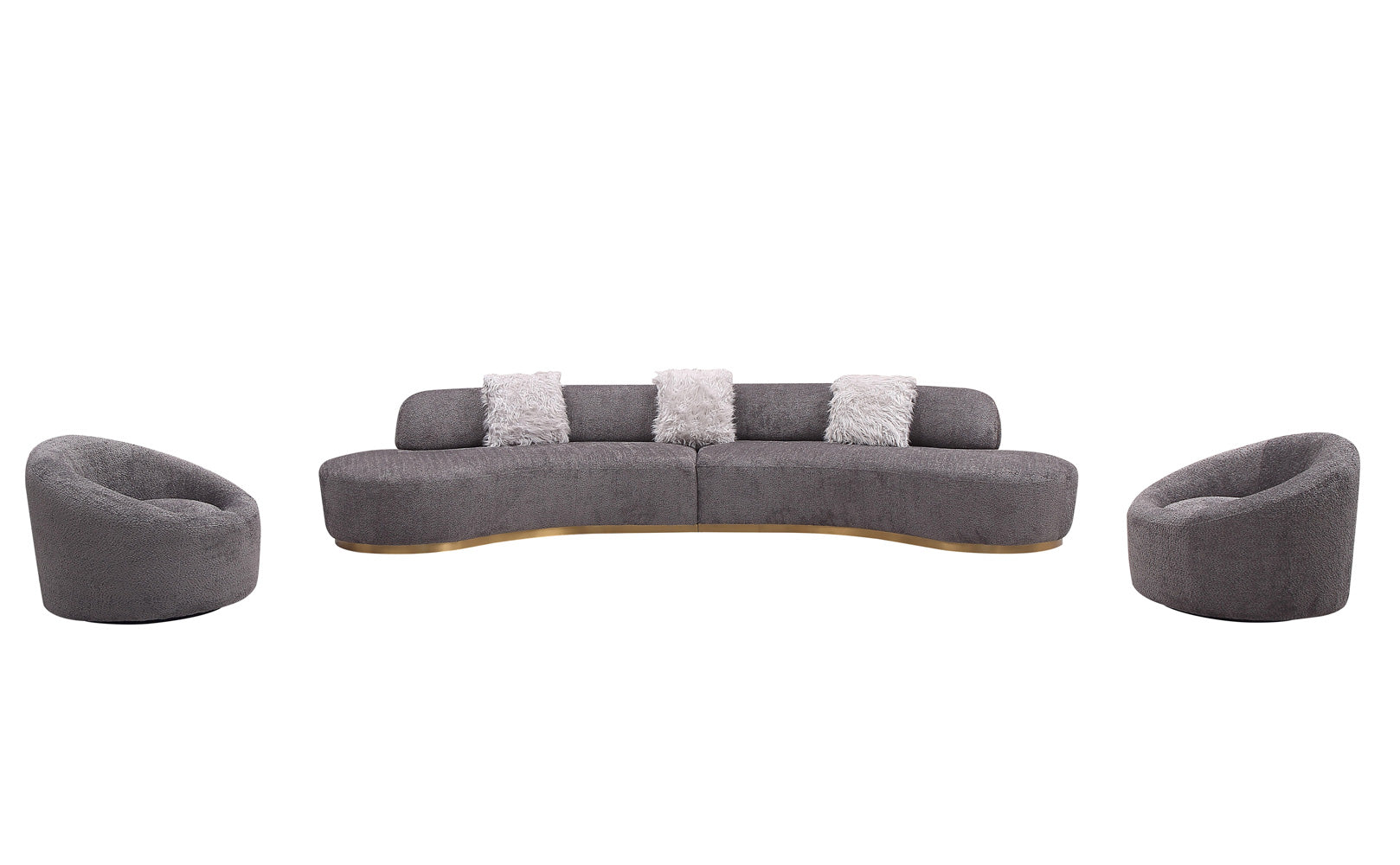 Moon Fabric Sectional in Dark Grey | J&M Furniture - Canal Furniture