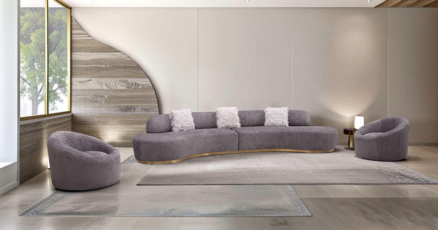 Moon Fabric Sectional in Dark Grey | J&M Furniture - Canal Furniture