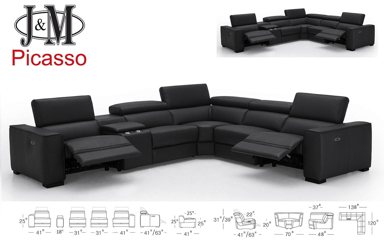 Picasso Motion Sectional in Black | J&M Furniture - Canal Furniture