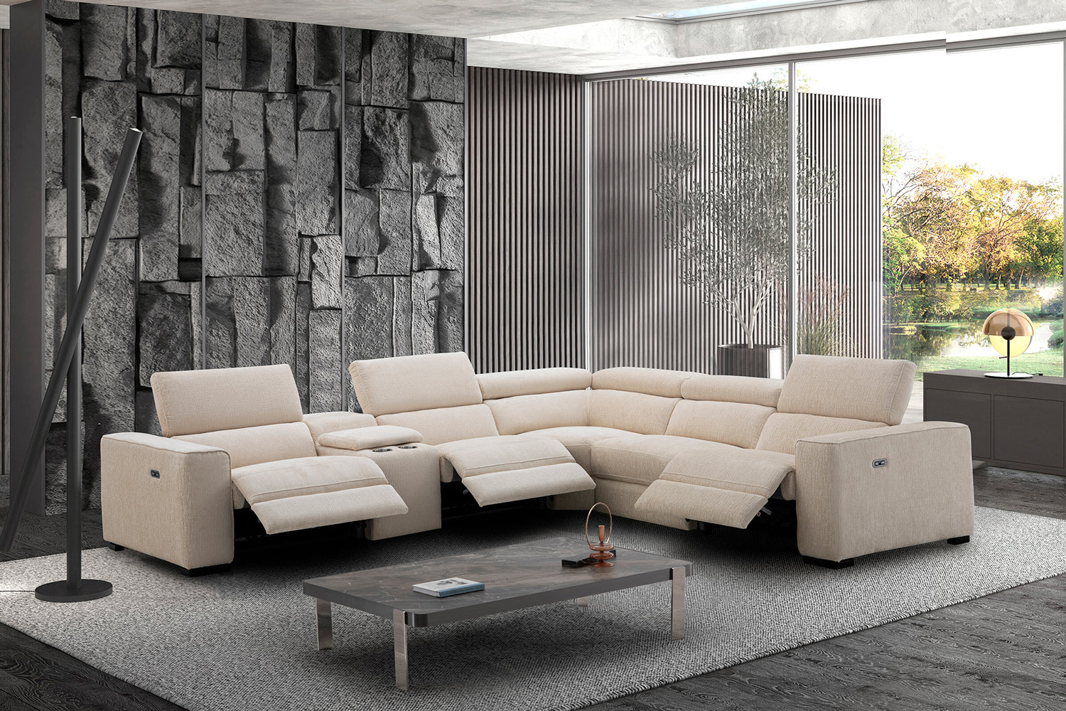 Picasso Motion Fabric Sectional in Sand | J&M Furniture - Canal Furniture