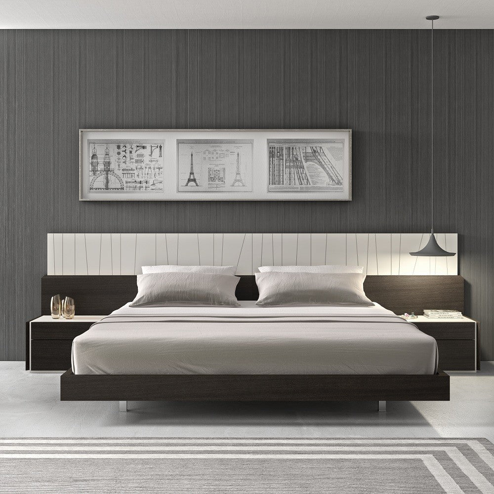 Porto Bedroom in Wenge (Queen Bed, 2 NS, Dresser) | Open Box 30% OFF - Canal Furniture