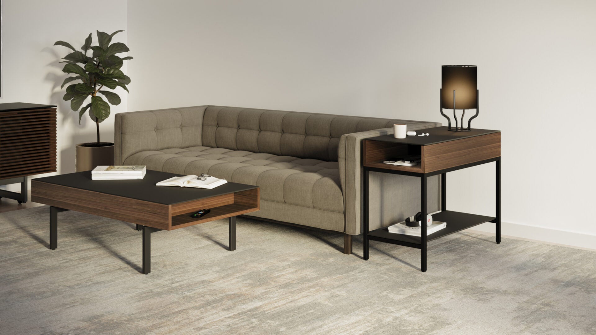 Reveal 1196 Glass Top End Table | BDI Furniture - Canal Furniture