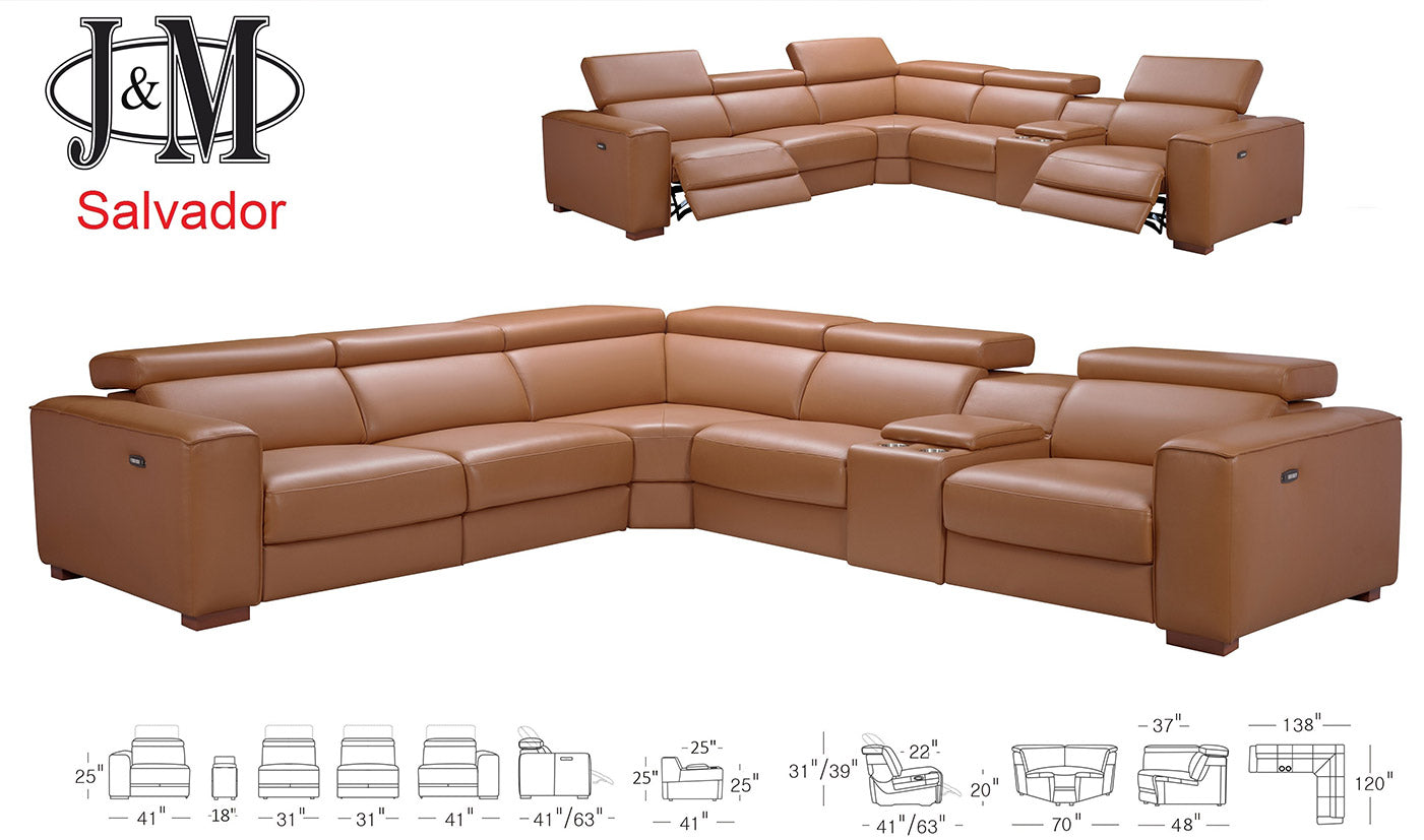 Salvador Motion Sectional in Pumpkin | J&M Furniture - Canal Furniture