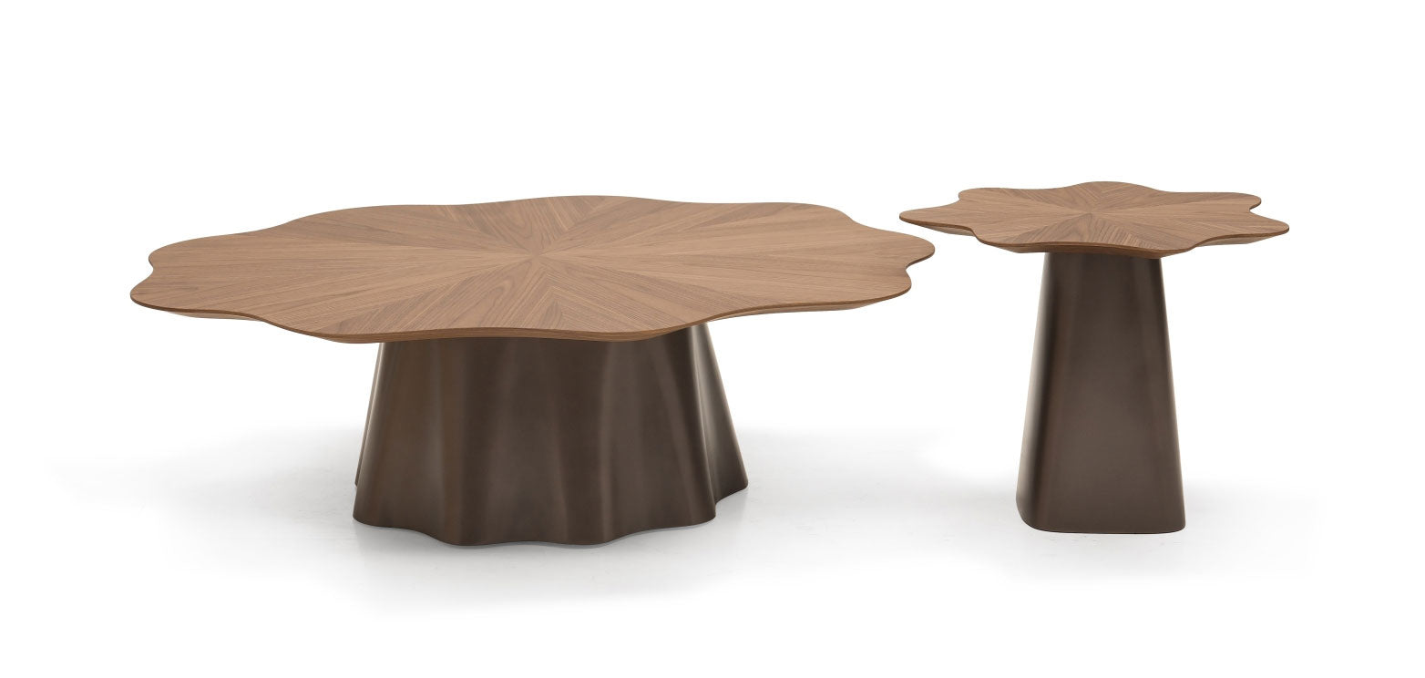 Terra Coffee Table | Modern Wood Coffee Table with Organic Petal Design