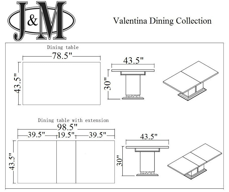 Valentina Modern Dining Table | J&M Furniture - Canal Furniture