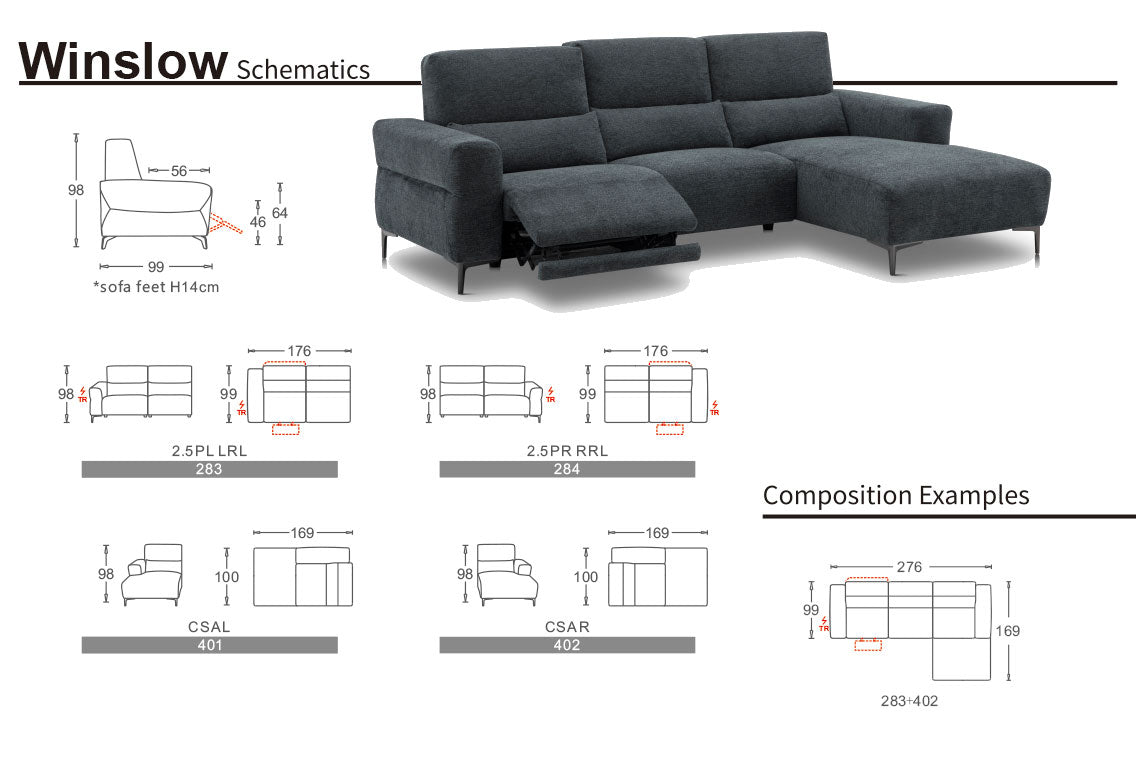 Winslow Fabric Sectional | J&M Furniture - Canal Furniture