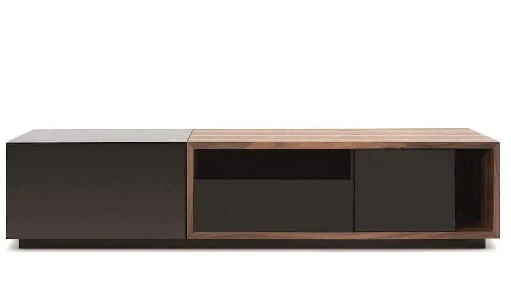 TV Stand TV047 in Black High Gloss & Walnut | J&M Furniture - Canal Furniture