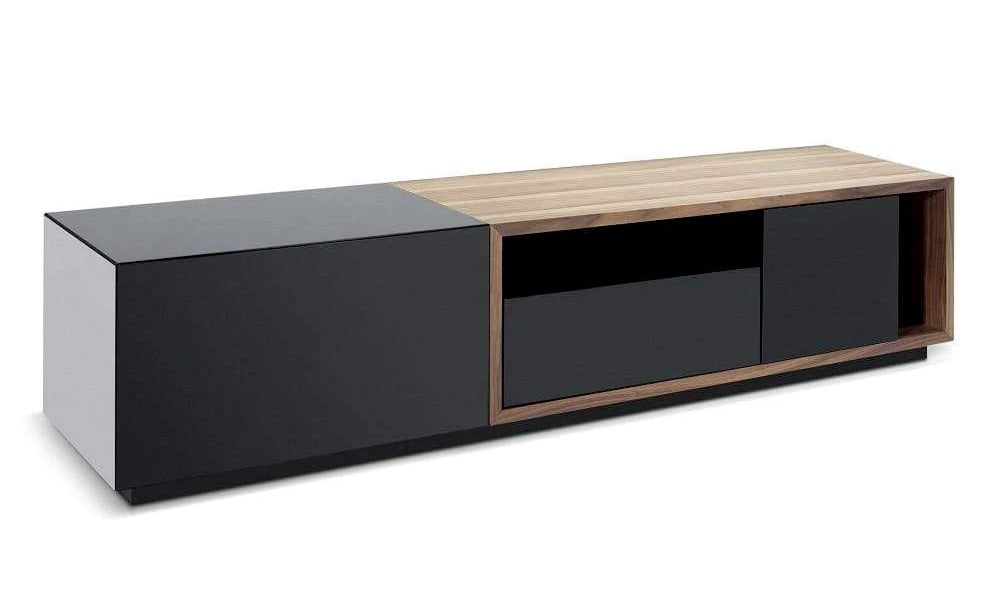 TV Stand TV047 in Black High Gloss & Walnut | J&M Furniture - Canal Furniture