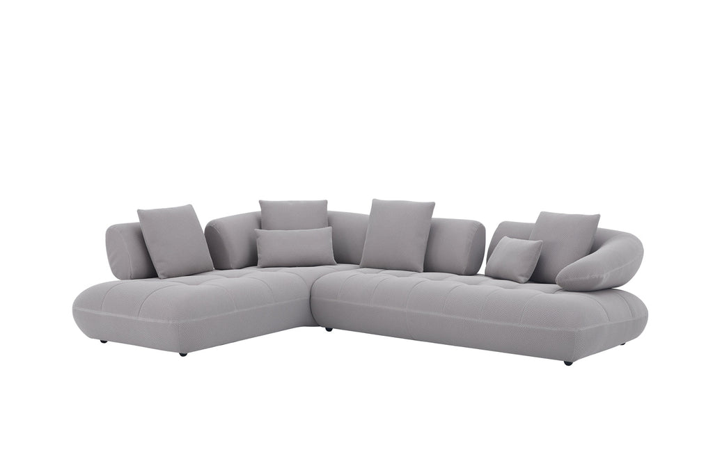 Savannah Fabric Sectional in Grey | J&M Furniture - Canal Furniture