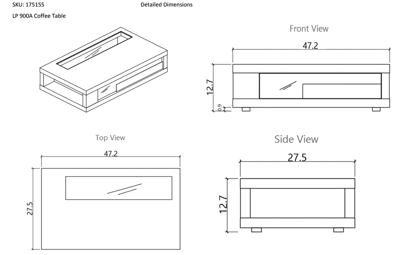 Modern Coffee Table 900 | J&M Furniture - Canal Furniture