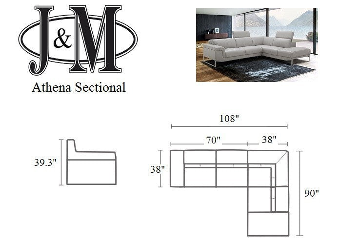 Athena Leather Sectional | J&M Furniture - Canal Furniture
