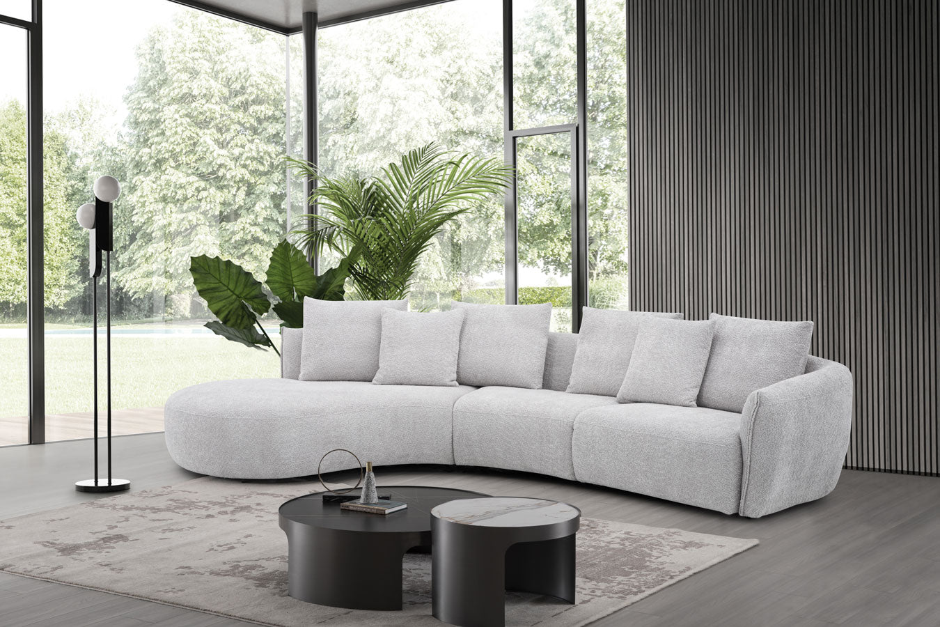 Hamilton Fabric Sectional 282 in Grey | J&M Furniture - Canal Furniture