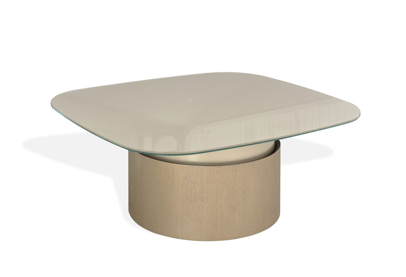 Essenza Coffee Table Champagne Gold Glass Top Modern