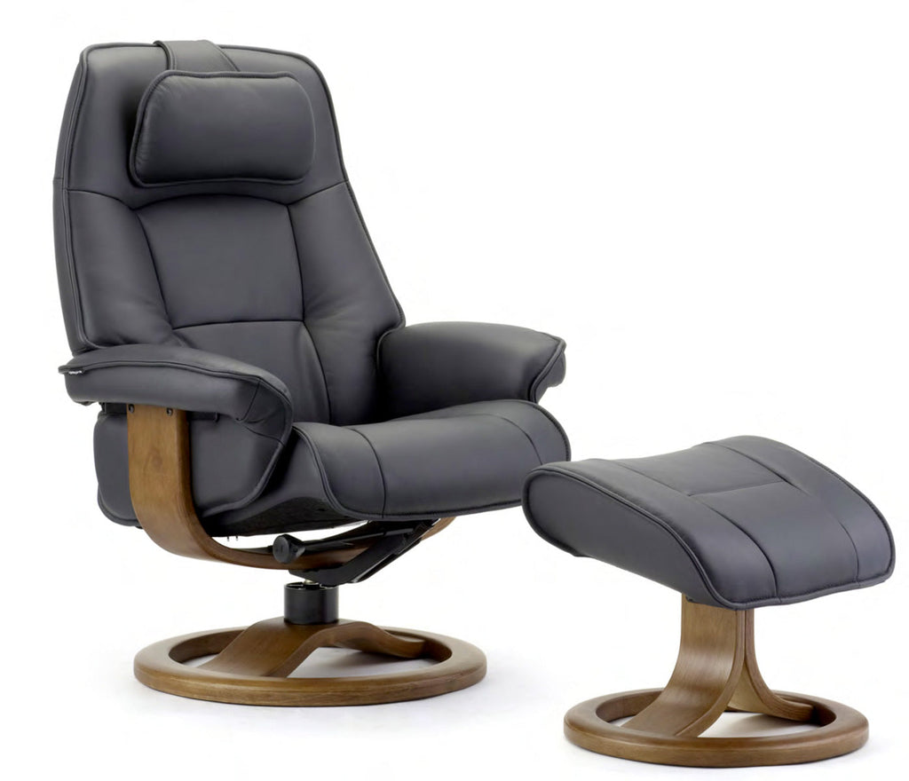Admiral R Recliner in Black | Fjords - Canal Furniture