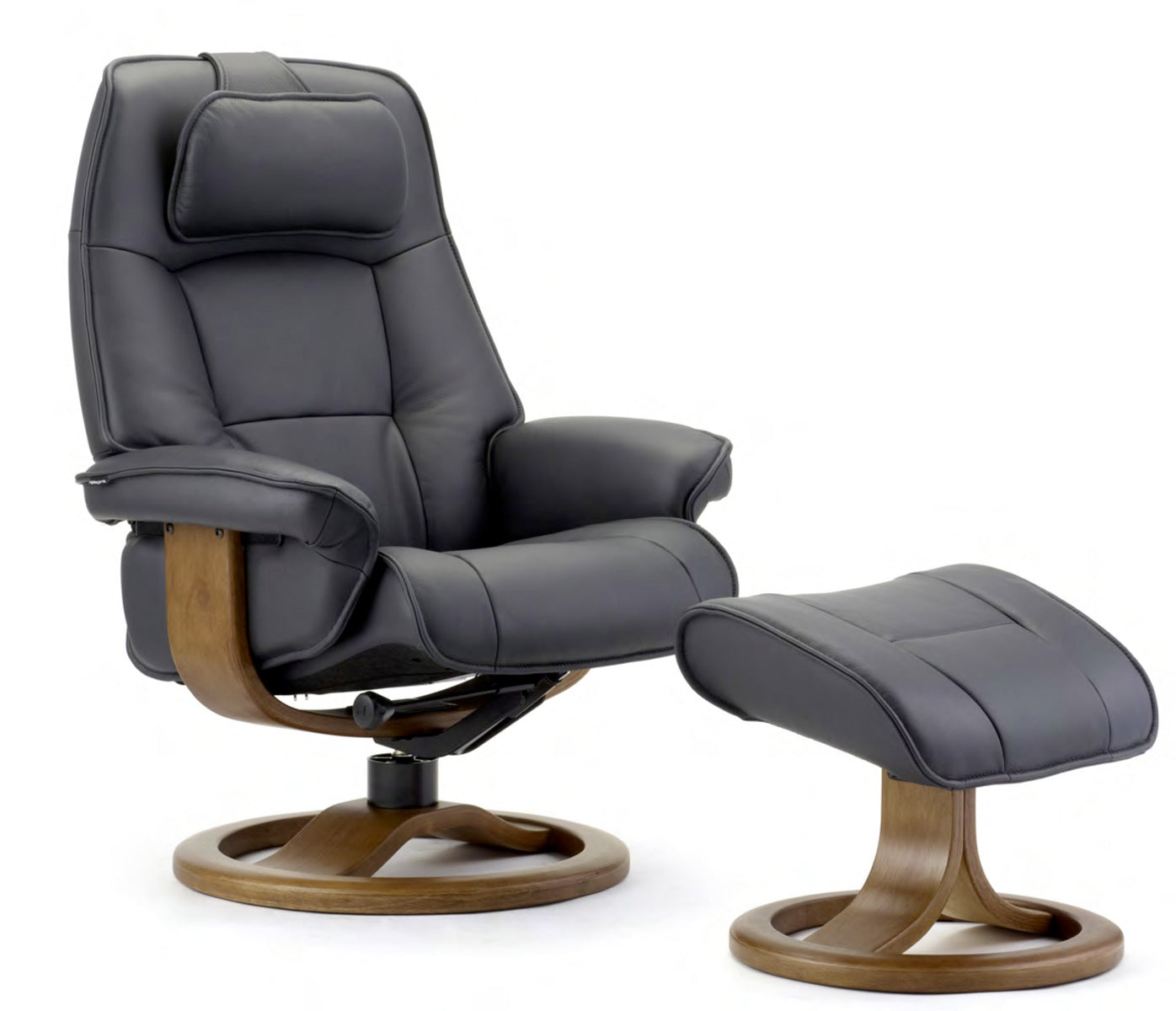 Admiral R Recliner in Black | Fjords - Canal Furniture