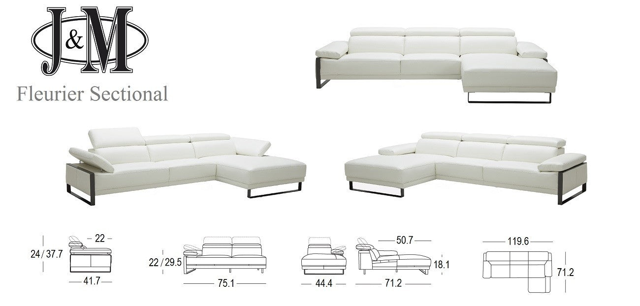Fleurier Sectional in White | J&M Furniture - Canal Furniture