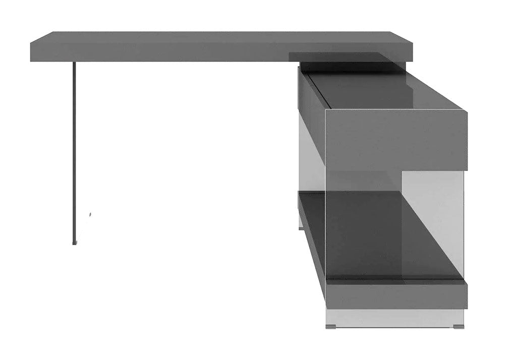 Grey Cloud Modern Desk in High Gloss | J&M Furniture - Canal Furniture