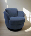 i743 Pienza Swivel/Rocking Leather Armchair in Blue | Incanto