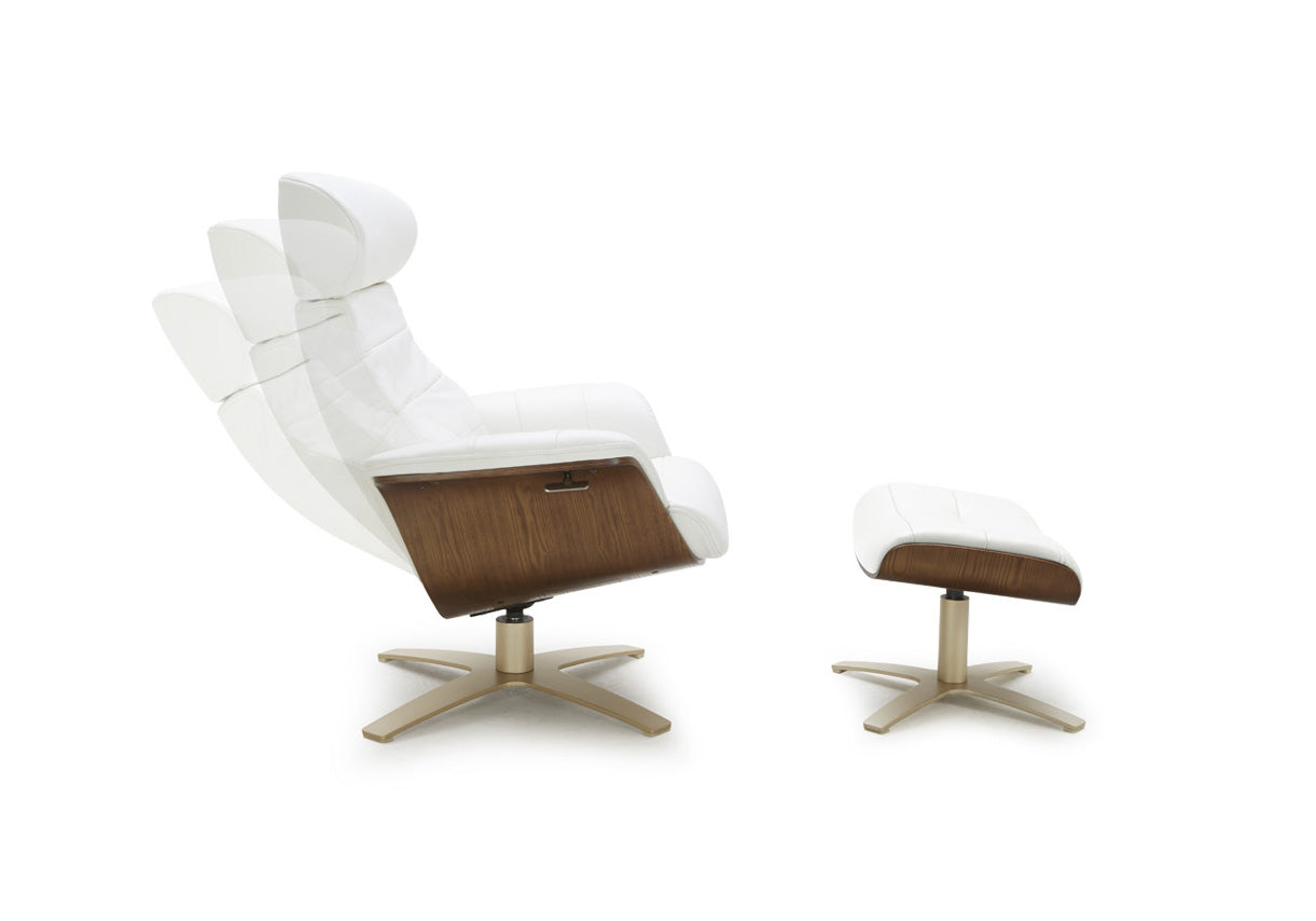 Karma White Lounge Chair & Ottoman | J&M Furniture