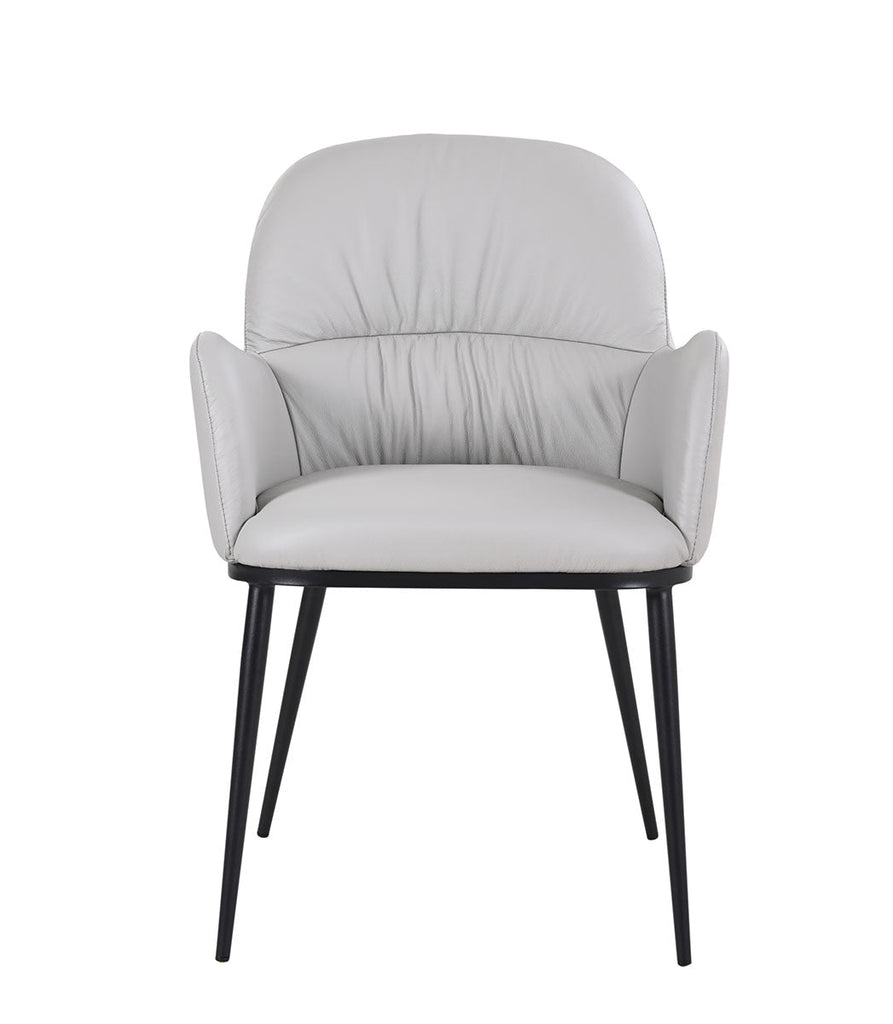 Kora Leather Armchair in Light Grey | J&M Furniture