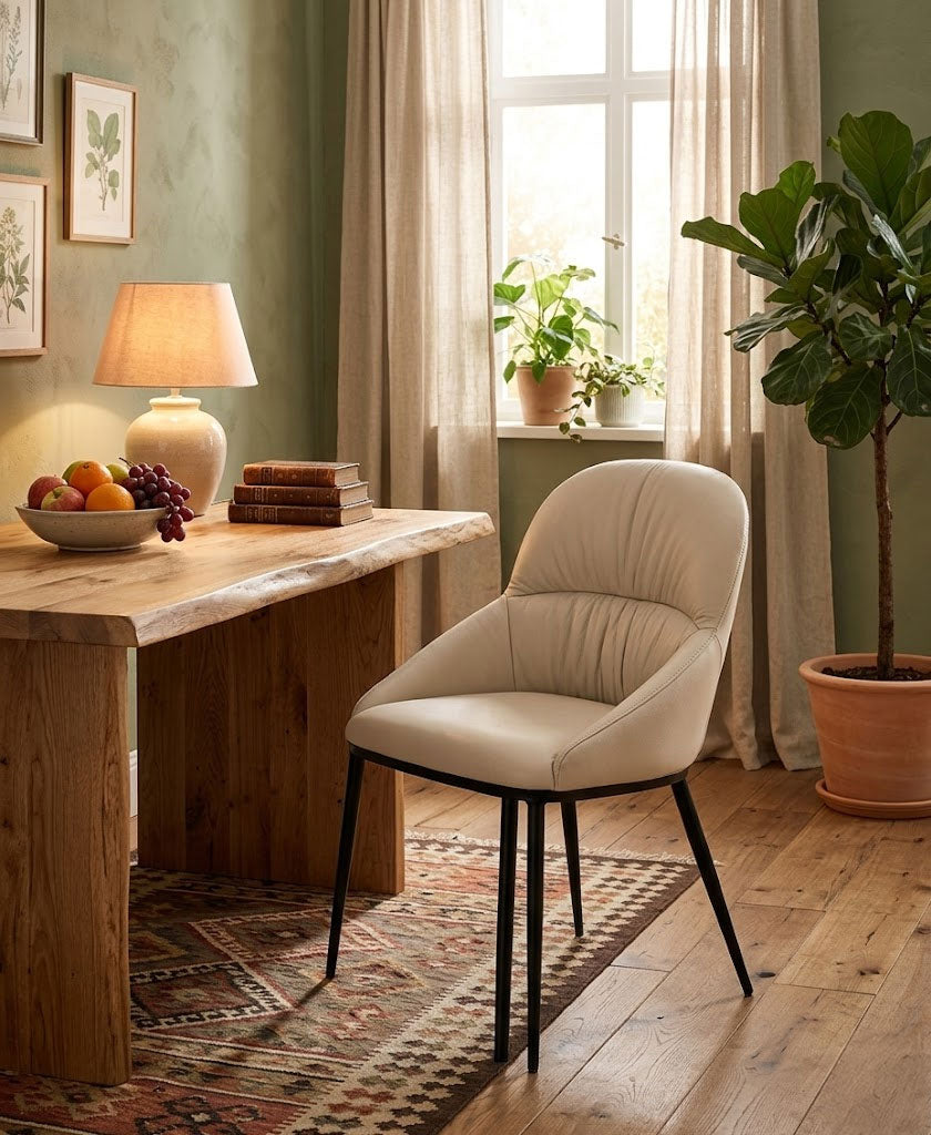 Kora Leather Chair in Light Mocha (Pair) | J&M Furniture
