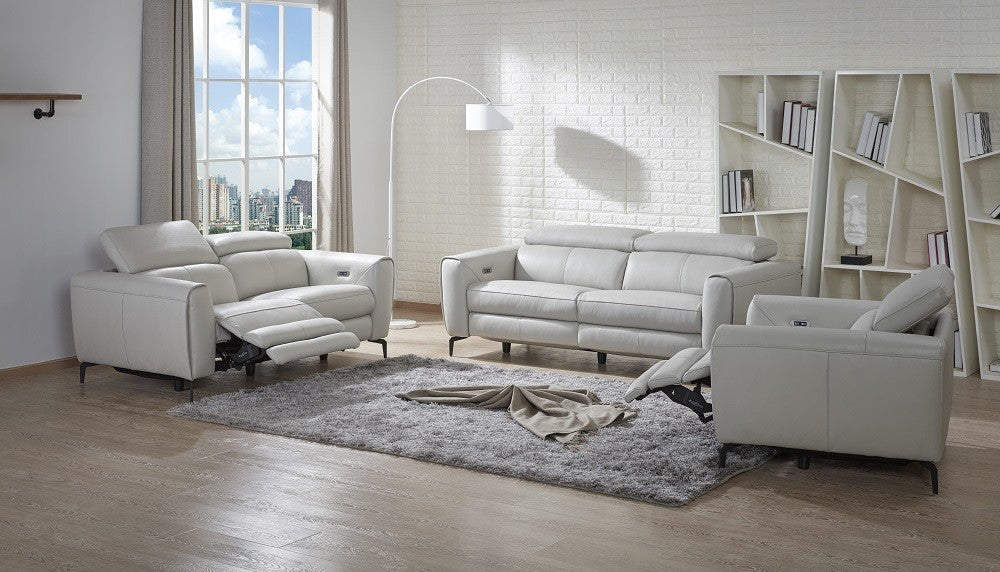 Lorenzo Reclining Sofa in Light Gray | J&M Furniture