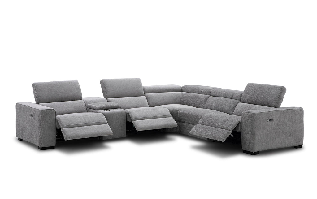 Picasso Motion Fabric Sectional in Light Grey | J&M Furniture - Canal Furniture