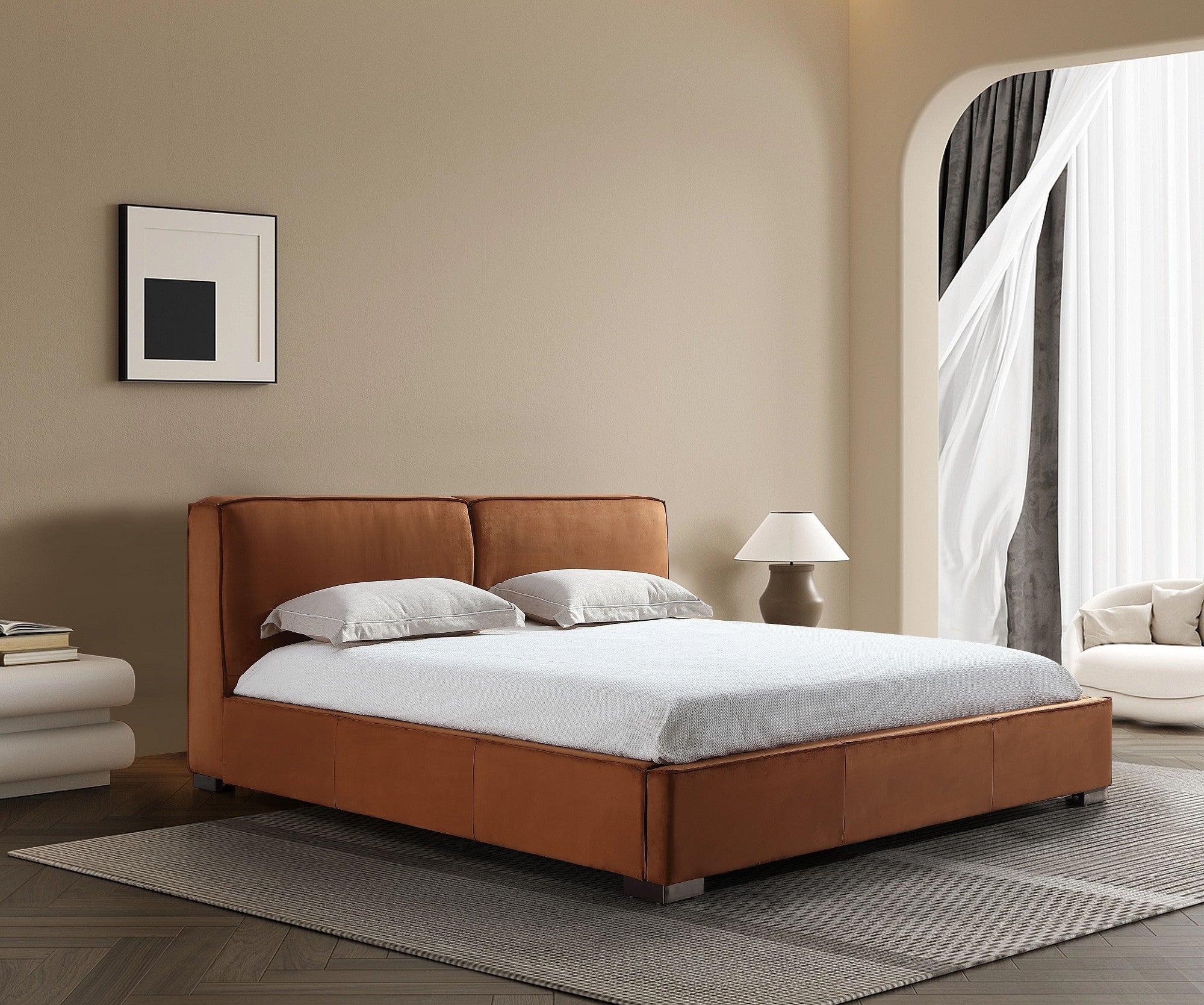 Serene Upholstered Bed in Chestnut | J&M Furniture