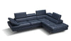 Forza A761 Italian Leather Sectional In Blue - Canal Furniture