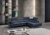 Forza A761 Italian Leather Sectional In Blue - Canal Furniture