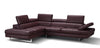 Forza A761 Italian Leather Sectional In Peanut