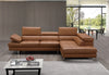 Forza A761 Italian Leather Sectional In Caramel - Canal Furniture