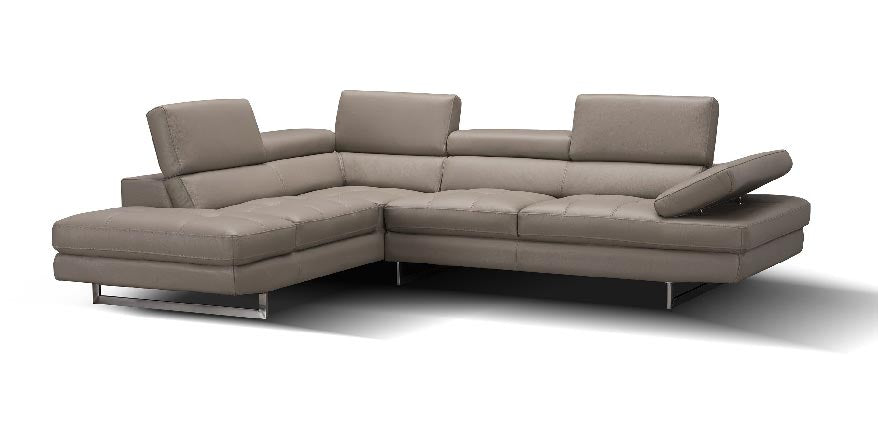 Forza A761 Italian Leather Sectional In Peanut