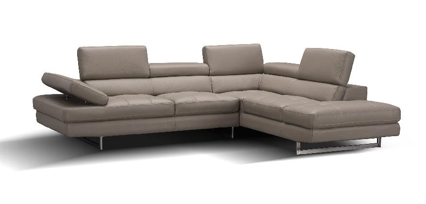 Forza A761 Italian Leather Sectional In Brown