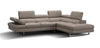 Forza A761 Italian Leather Sectional In Black