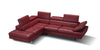 Forza A761 Italian Leather Sectional In Red