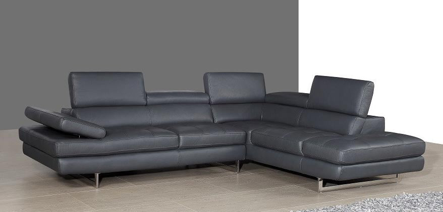 Forza A761 Italian Leather Sectional In Peanut