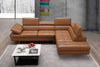 Forza A761 Italian Leather Sectional In Caramel - Canal Furniture
