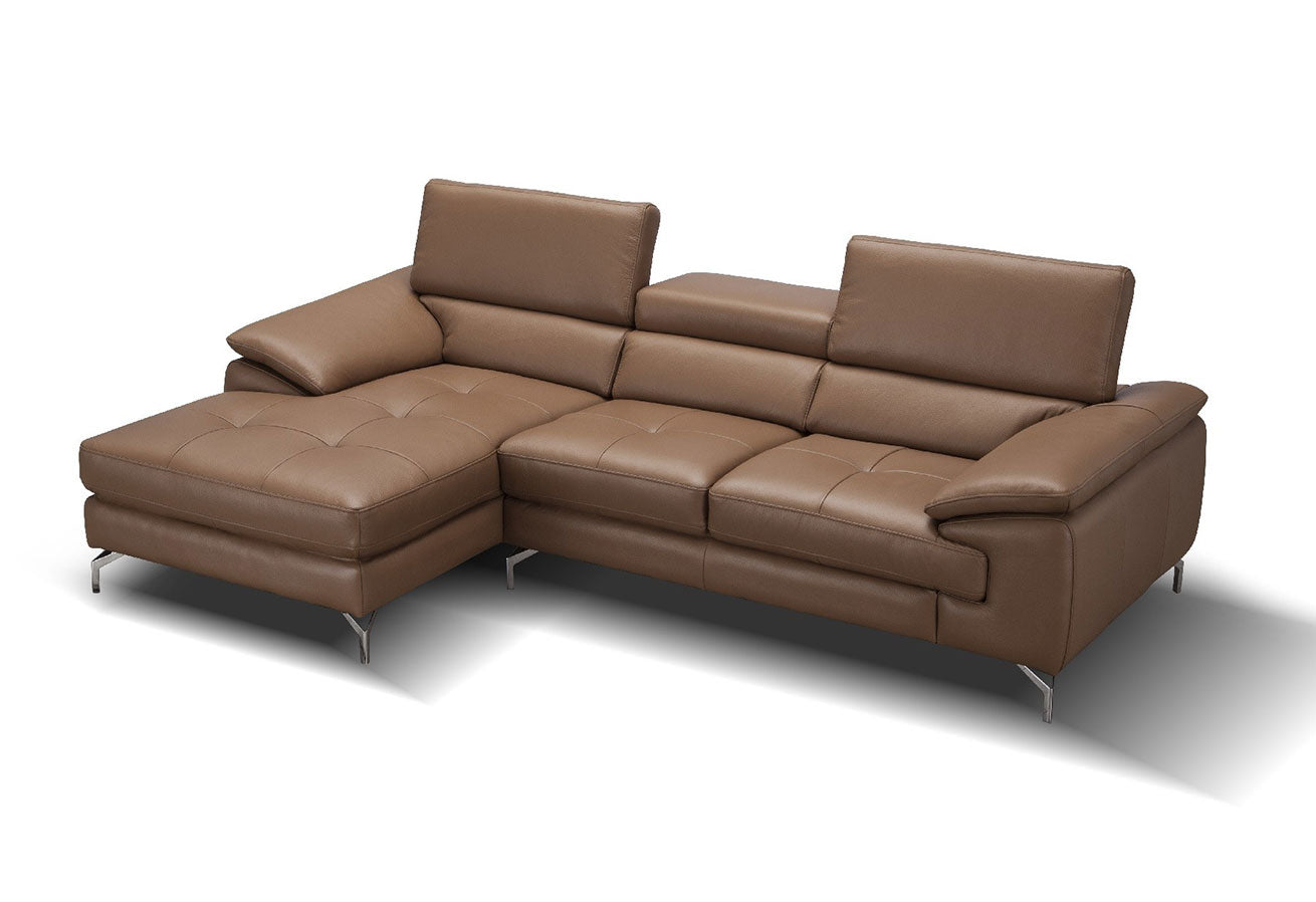 A973b Premium Leather Mini Sectional in Caramel | J&M Furniture - Canal Furniture