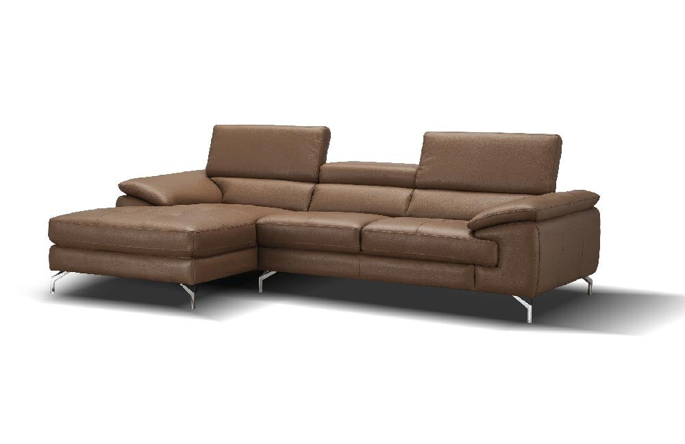 A973b Premium Leather Mini Sectional in Maroon | J&M Furniture